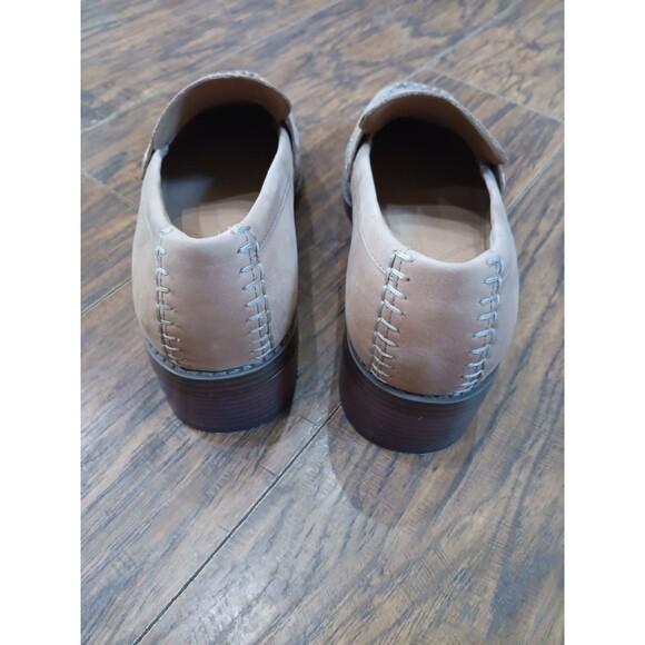 Crown Vintage tan shoes leather womens size 7.5 2" heels - Picture 3 of 7